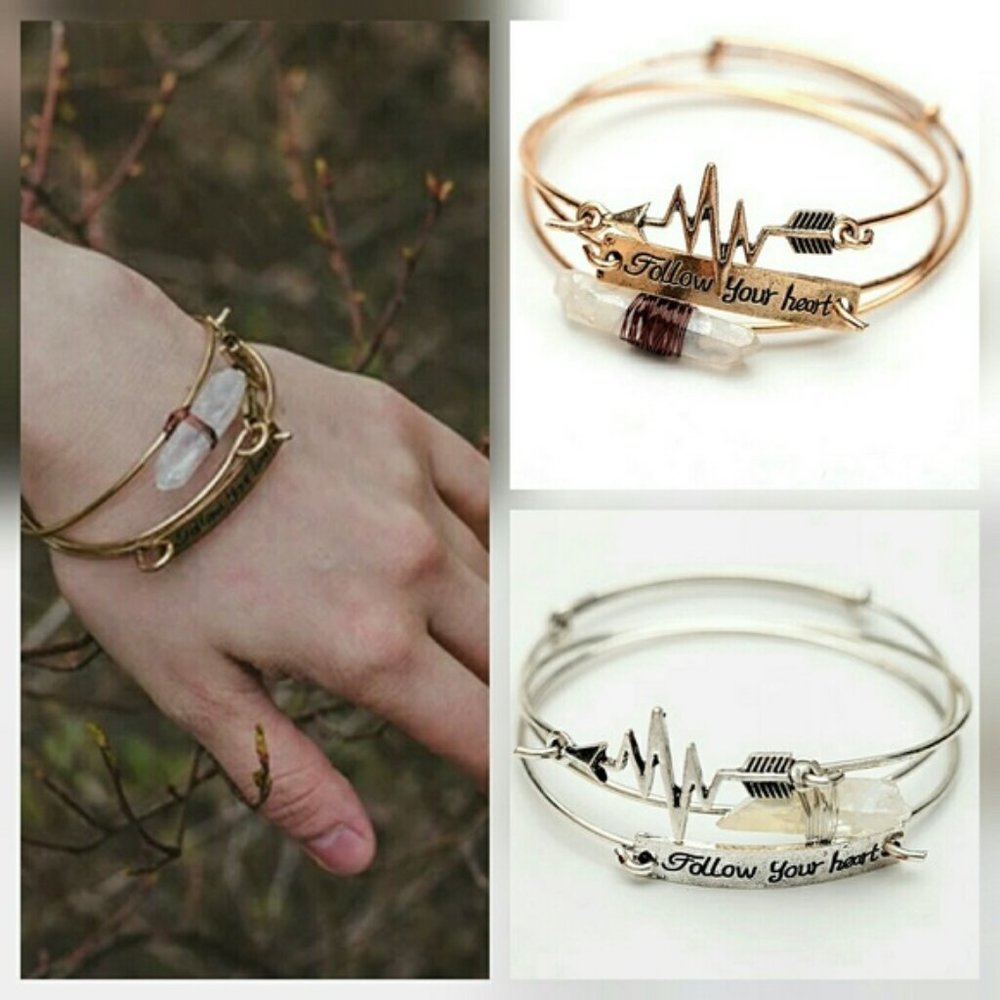 Follow Your Heart Bangle Set--USA Made